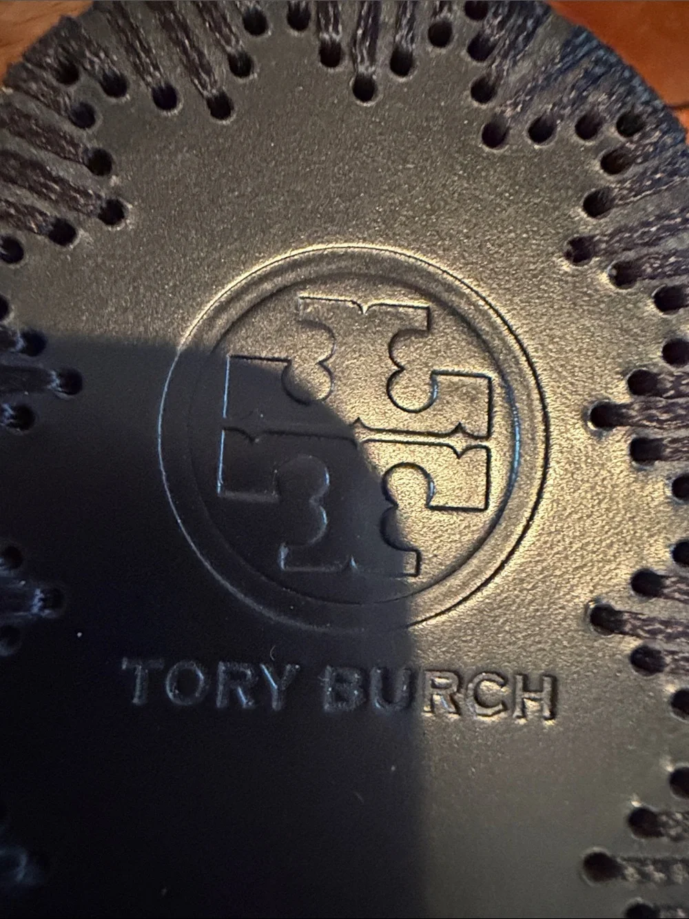 Tory Burch Black Leather Logo Slide Mules.  Never Worn!